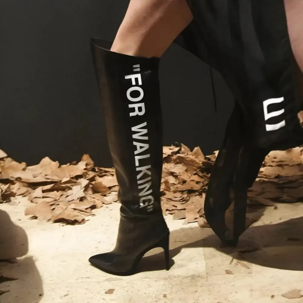 Off-White x Virgil Abloh For Walking Leather Boots 100mm - Black 36 5.5US $1425